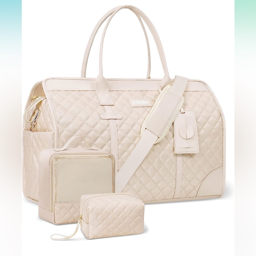 Etronic large bag for women travel weekender w/ wet pocket &shoe bag toiletry